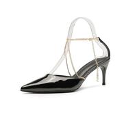 WQHPLMD Women Kitten Heel Close Pointed Toe Sandals Slingback Slip on Wedding Party Dress Pumps