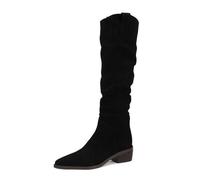 WQHPLMD Women's Boots Pointed Toe High Boots Autumn and Winter Thick Heel Flat Shoes Suitable for Everyday Casual Work
