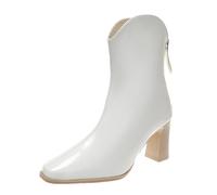 WQHPLMD Women's High Boots Pointed Toe Thick Heel Low Boots Back Zipper Closure Skinny Boots Suitable for Daily Leisure and Strolling