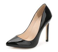 WQHPLMD Women's Pumps Pointy Slip on High Heel Patent Leather Shallow Mouth Solid Color Stiletto Shoes Suitable for Casual Wedding Reception Etiquette Bride