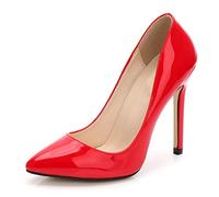 WQHPLMD Women's Pumps Pointy Slip on High Heel Patent Leather Shallow Mouth Solid Color Stiletto Shoes Suitable for Casual Wedding Reception Etiquette Bride
