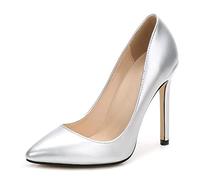 WQHPLMD Women's Pumps Pointy Slip on High Heel Patent Leather Shallow Mouth Solid Color Stiletto Shoes Suitable for Casual Wedding Reception Etiquette Bride