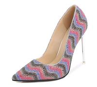 WQHPLMD Women's Pumps Pointy Slip on Stiletto Shoes Shallow Mouth Closed Toe High Heel Color Shoe Suitable for Casual Dress Dinner Occupation