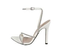 WQHPLMD Women's Stiletto Pearls Sandals Square Peep Toe Pumps Bride Wedding Party Dress Shoes 11cm