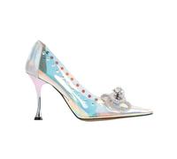 WQHPLMD Women's Stiletto Pointed Toe Rhinestones Pumps Slip on Clear Sandals for Party Wedding Dress Shoes8.5cm