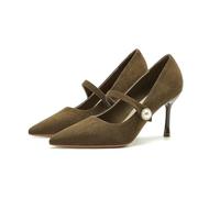 WQHPLMD Womenu2019S Stiletto FLOST Post POSTES Pommes Classic Bureau Dressy Wedding Chaussures 8cm