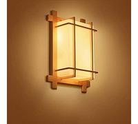 WQHPLMD Wooden Solid Wood Wall Lantern with Clear PC Cover and Soft PMMA Shade - Japanese, Korean, Nordic Style