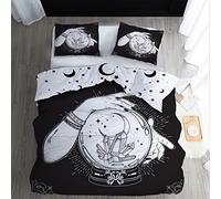 WQIZXCW Housse de Couette 160x200 Celestial - Parure de Lit 2 Personnes Sorcière en Microfibre avec Fermeture Éclair, 2 Taies d'oreiller 65x65 cm