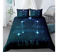 WQIZXCW Housse de Couette 220x240 Balance Parure de Lit 2 Personnes Microfibre avec Fermeture Éclair, 2 Taie d'oreiller 65x65 cm