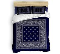 WQIZXCW Housse de Couette 220x240 Bandana - Parure de Lit Microfibre avec Fermeture Éclair, Housse de Couette 2 Personnes Imprimée et 2 Taies d'oreiller 65x65 cm