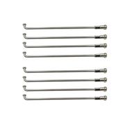 WQJZTX Lot de 36 rayons ronds de moto 7G de diamètre 4,5 mm en J - Matériau : acier inoxydable 304 - Couleur argentée - Rayons de motocross - Longueur : 129 mm