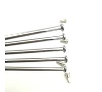 WQJZTX Lot de 40 rayons de moto 7G en acier inoxydable 304 - Diamètre : 4,5 mm - Couleur argentée - Corps rond - Avec capuchons SUS (longueur : 133 mm)