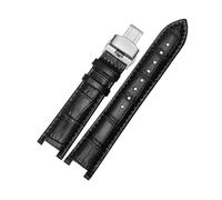 WQKISS Bracelet de montre rechange en cuir for homme et femme, avec encoche, 16 mm - 22(Black Sk,20mm 11mm)