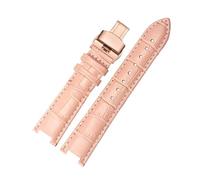WQKISS Bracelet de montre rechange en cuir for homme et femme, avec encoche, 16 mm - 22(Pink Rg,16mm 8mm)