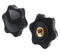 WQKISS Poignée à tête hexagonale en plastique, outils de fixation, écrous de serrage, 5/10 pièces M4 M5 M6 M8 M10, écrous de serrage en forme d'étoile prune, filetage femelle(M5 25mm(10Pcs))