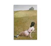 WQMP Christina's World-Andrew Wyeth- Impression sur toile esthétique - Motif musique et films vintage - Décoration pour salon, chambre à coucher - 20 x 30 cm - Style sans cadre