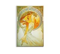 WQMP Poésie - 2 de Alphonse Mucha Art mural sur toile esthétique couverture poster vintage musique et films peinture décorative pour salon, chambre à coucher, 50 x 75 cm, style sans cadre
