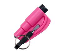 WQNNQW Coupe Ceinture Brise Vitre,Brise Vitre Coupe Ceinture,Brise Vitre,Brise Vitre Voiture,Coupe Ceinture,Casse Vitre Voiture Et Coupe Ceinture,Porte-Clés Sécurité Voiture 3 en 1(Rose)