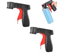 WQNNQW Lot de 2 supports de bombes aérosols, poignée pistolet pour bombes aérosols, livré avec un ruban de masquage, convient pour le bricolage, les meubles, le marquage de lieu (noir et rouge)
