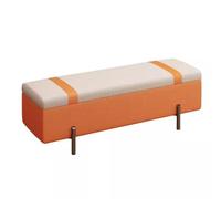 WQPMNYG Banc de Rangement rembourré en Velours avec Pieds en métal, Banc de lit Moderne pour entrée, Repose-Pieds de Luxe Rabattable pour Salon et Chambre à Coucher (Couleur : Orange-1, ta