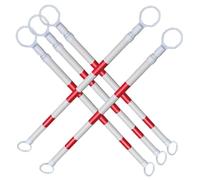 WQPMNYG Barre de cônes, Lot de 5 Barres de cônes de sécurité télescopiques - Poteaux de barrière de Circulation Extensibles de 1,6 à 3 m avec Bande réfléchissante (Rouge et Blanche) pour Une sécurit