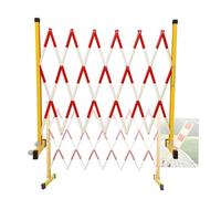 WQPMNYG Barrière de sécurité, clôture de Circulation télescopique Pliable avec Roues, barrière de sécurité extérieure Portable, Garde-Corps Routier Rouge et Blanc pour Garage et événements - Longueu