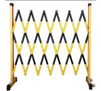 WQPMNYG Barrière de sécurité Extensible en métal avec roulettes - Barrière de Circulation Mobile et rétractable, barrière Pliante Portable à Ciseaux pour Routes, garages et Chantiers - Noir, 1,2 m