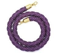 WQPMNYG Barrière de sécurité VIP avec Corde et Crochet Poli, Poteau torsadé de 215 cm, Violet - Idéale pour la sécurité d'événements, Les cinémas, Les inaugurations, Les réceptions d'hôtel, Les fête