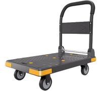 WQPMNYG Chariot à Plateau en Acier Robuste sur Roues, Chariot à Main Pliable à Pousser, Chariot à Plateau Robuste, Chariot à Plateau Pliable à Roues pivotantes, Chariot de déménagement pour utilisat