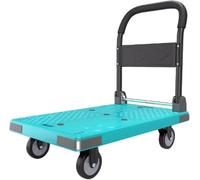 WQPMNYG Chariot à Plateau en Acier Robuste sur Roues, Chariot à Main Pliable à Pousser, Chariot à Plateau Robuste, Chariot à Plateau Pliable à Roues pivotantes, Chariot de déménagement pour utilisat