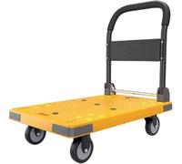 WQPMNYG Chariot à Plateau en Acier Robuste sur Roues, Chariot à Main Pliable à Pousser, Chariot à Plateau Robuste, Chariot à Plateau Pliable à Roues pivotantes, Chariot de déménagement pour utilisat
