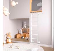 WQPMNYG Échelle de Grenier Industrielle en métal Blanc avec Sortie de Secours Murale, Design Droit Polyvalent pour dortoir, bibliothèque, Camping-Car, Escalade Universelle 57 Pouces