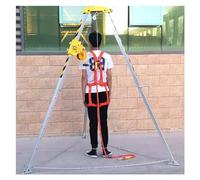 WQPMNYG Kit antichute Robuste - Trépied pour espaces confinés avec Pieds télescopiques de 1,3 à 2,1 m, système de Sauvetage par Corde en Aluminium pour puits Profonds, évacuation des eaux