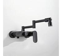 WQPMNYG Robinet de Cuisine Pliable Mural Universel Multifonction Eau Chaude/Eau Froide, Robinet d'évier de Cuisine Noir au Design élégant pour Les Maisons Modernes