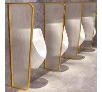 WQPMNYG Séparateur d'urinoir pour Hommes - Cloison de séparation Murale en Verre translucide et Acier Inoxydable pour Toilettes publiques (hôtels, Bars, écoles, centres commerciaux) (doré