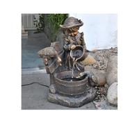 WQQYU6HKF Fontaine de Bureau Petite Fontaine en résine Imitation cuivre, nourrissant des Canards, Petite Fille, Eau circulante, Ornements de Style européen Fontaine de Table