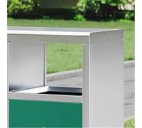 WQQYU6HKF Poubelle d'extérieur en acier inoxydable pour grands lieux publics - Poubelle d'extérieur à double boîte en métal - Poubelle de cour