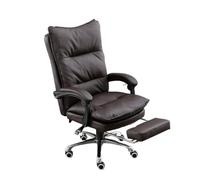 WQQYU6HKF Président exécutif Chaise de Bureau Direction rétro en Cuir PU avec Roues Caoutchouc d'ordinateur Ergonomique à Trois Sections Dossier Haut Bureau à Domicile(Dark Brown)