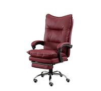WQQYU6HKF Président exécutif Chaise de Bureau Direction rétro en Cuir PU avec Roues Caoutchouc d'ordinateur Ergonomique à Trois Sections Dossier Haut Bureau à Domicile(Red)