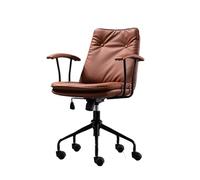 WQQYU6HKF Président exécutif Chaise de Bureau en Cuir PU, Confortable, Moderne, avec roulettes et Base métal Noir, Chaise Ergonomique pivotante réglable Bureau à Domicile(Orange)