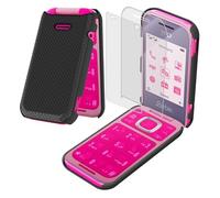 WQRTYJK Compatible avec HMD Barbie Étui à rabat avec protecteur d'écran [pas en verre], résistant aux chocs, coque de téléphone - Fine et rigide en polycarbonate texturé pour HMD Barbie Flip (noir)