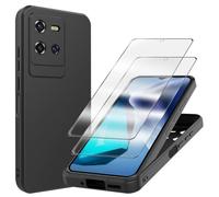 WQRTYJK Coque pour Oukitel WP50 + 2 x Verre Trempé Protection écran, Silicone TPU Souple Etui Housse Anti-Rayures Antichoc Case pour Oukitel WP50 - Noir