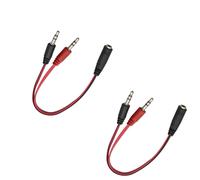 WQS-3.5mm Casque Microphone Répartiteur Adaptateur TRRS 1/8 femelle à microphone casque Bouchon Y Splitter audio Connecteur,Pour portable PC ordinateur portable tablette,20 cm/7.8in, 2Pcs