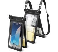 Wqs-A603 Aquashield Pochette Étanche Double Poche Pour Téléphone, Sac Étanche Certifié Ipx8, Sangle Bandoulière Pour Plage, Piscine, Voyage - Noir