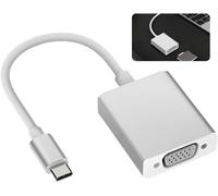 WQS-Adaptateur USB-C vers VGA Haute Définition, Conversion de Thund er bolt 3 en VGA, Connecteur Type-C Mâle vers VGA Femelle pour Connexion d'Ordinateurs Portables et Tablettes à Écrans et Projecteu
