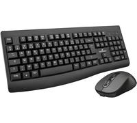 WQS-BlueStork - Pack Clavier Souris sans Fil Rechargeable, Clavier sans Fil 12 Touches Multimédia, Souris Ergonomique sans Fil 1600 DPI, Design Ergonomique,90h autonomie, Compatible sur Windows - AZE