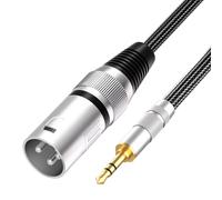 WQS-Câble 3,5 mm vers XLR, prise mini-jack déséquilibrée 3,5mm vers adaptateur XLR mâle, cordon de microphone câble XLR - 1m
