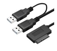 WQS-Câble Adaptateur USB 3.0 vers 7 + 6 13 Broches Slimline SATA, Câble USB 2.0 vers SATA, échangeable à Chaud, pour Lecteur Optique CD/DVD ROM D'ordinateur Portable