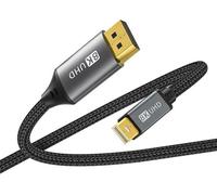WQS-Câble Mini DisplayPort vers DisplayPort 1.4 8K 8K @ 60 Hz, 4K @ 144 Hz, 2K @ 240 Hz, adaptateur Mini DP vers DP Thunderbolt 2 HDR, G-Sync, FreeSync, DSC, FCE, MacBook, ordinateur portable 3 m