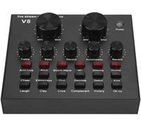 WQS-Carte son externe en direct,mélangeur audio Bluetooth externe,carte son USB pour casque/microphone/mobile/ordinateur/PC/karaoké/diffusion avec 112 électroacoustiques,18 effets sonores,mode 6 effe